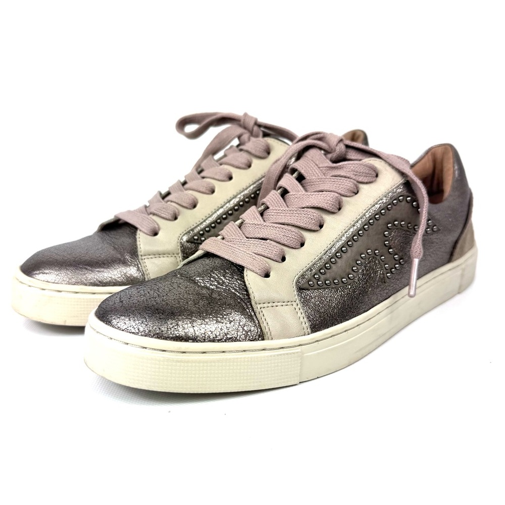 Frye metallic leather Ivy w logo patch low
sneakers women’s Sz 7